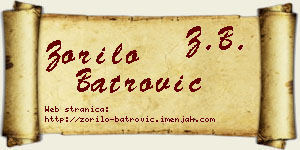 Zorilo Batrović vizit kartica